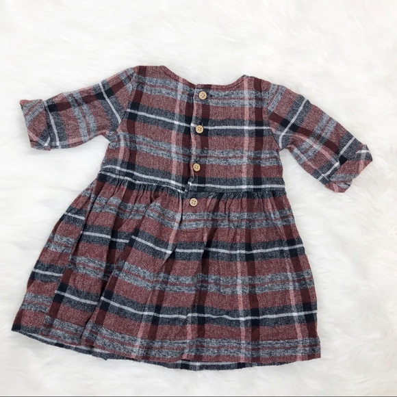 Carter’s Plaid Flannel Button Back Dress Size 6mos - Picture 5 of 6
